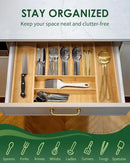 Premium Bamboo Expandable Drawer Organizer, 7-9 Slots Adjustable Kitchen Drawer Organizer for Large Cooking Utensils Cutlery, Kitchen Drawer Organization by CozyNest Decor