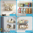 Spice Rack, 4-Pack Seasoning Organizer Wall Mounted for Kitchen Storage Organization, Metal Spice Holder Shelf for Cabinet, Pantry, Gold by CozyNest Decor