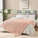 Esterra Chunky Knit Blanket Throw 40"x50", 100% Hand Knitted Chenille Throw Blanket, Cozy Soft Thick Cable Knit Throw Large Rope Knot Crochet Throw Blanket for Sofa Couch Bed, Dusty Pink by CozyNest Decor