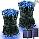 2 Pack Solar Christmas Lights Outdoor Waterproof, 75.5 ft 200 LED Solar Powered Blue String Lights,8 Modes Solar Christmas Lights for Garden Yard Patio Tree Party Xmas Decoration