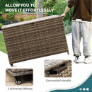 178 Gallon Outdoor Storage Box, Patio Deck Box with 2 Wheels, Handle Large Portable Wicker Rattan Deck Box for Patio Furniture Cushions, Throw Pillows, Garden Tools and Pool Floats (Gray) by CozyNest Decor