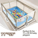 Baby Play Mats for Floor, 71”x59” Upgraded Thickness & Larger Super Soft Playmat for Babies and Toddlers, Foldable Washable, Upgrade Anti-Slip Crawling Mat for Playpen(Map) by TinyTreasures Baby Boutique