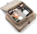 Whitewash Seagrass Basket with Lid Rectangular Decorative Storage Boxes for Shelf Organize Snack Toys Set of 2 (Large+Small) by CozyNest Decor
