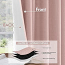 MIULEE 100% Blackout Curtains 120 Inch Long 2 Panels for Bedroom, Thick Luxury Faux Linen Black Out Curtain Room Darkening Back Tab Pleat Window Textured Drapes with Hooks for Living Room, Baby Pink by CozyNest Decor