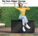 Mars Villa 180 Gallon Outdoor Storage Box Waterproof, Extra Large Resin Deck Box, Outside Storage Bin for Patio Furniture Cushions, Pool Supplies, Sports Gear, UV Resistant and Weatherproof, Black by GreenHaven Gardens