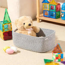 Small Storage Baskets for Organizing | Closet Organizer Bins | Shelf Toy Basket | Woven Rope Baskets | Cube Decorative Box | Shallow Basket | 13x8.5x5.1” | 4 Packs Mixed Grey by CozyNest Decor