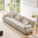 Modular Sectional Sofa Cloud Couch 3-Seater Deep Seat Sofa Couch, Oversized Couch Bed Sectional Couch with Round Bolster Armrests 5 Pillows, Modern Sofa Chair Comfy Couch by CozyNest Decor