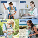 Baby Carrier with Hip Seat, Ergonomic M Position 6in1 Baby Carrier Newborn to Toddler,Head Support and Breathable Mesh Newborn Carrier,Adjustable Baby Holder Carrier for Dad&Mom-Green by TinyTreasures Baby Boutique