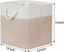 Bidtakay Fabric Storage Baskets for Organizing Beige 13 Inch Collapsible Square Baskets 3 Pack Organization Bins Large Cube Storage Bins Closet Baskets for Shelves Clothes by TinyTreasures Baby Boutique