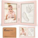 Personalized Baby Hand and Footprint Kit, Quick Dry Clay - Newborn Keepsake Feet and Handprint Kit, Nursery Picture Frame, New Mom Gifts for Baby Showers & Registry (Petal Pink) by TinyTreasures Baby Boutique