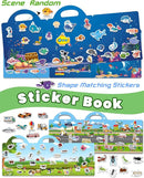 Reusable Sticker Book for Toddlers 2-4 Years, Stickers for Kids, Toddler Sticker Book Ages 1-3, Toddler Craft Activities, Toddlers Travel Toys Ages 2+ Boy Girl Birthday Gifts by TinyTreasures Baby Boutique