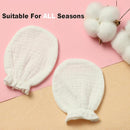 Newborn Mittens No Scratch 100% Cotton Mitts Boy Girl baby mittens 0-6 months 6 Pack by TinyTreasures Baby Boutique