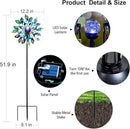 51.9" Peacock Solar Wind Spinner Outdoor Decor – Waterproof LED Lighted Garden Art with Adjustable Metal Pole, IP65 Weather Resistant for Yard, Patio by CozyNest Decor