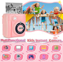 Instant Print Camera for Kids - 2.4 Inch Kids Camera Instant Print with Paper & 32G Card- Digital Children Toys as Christams Birthday Gifts for Girls Boys Age 3-12 - Pink by TinyTreasures Baby Boutique