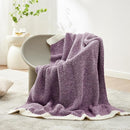 Snuggle Sac Buttery Purple Throw Blanket for Couch, Reversible Super Soft Knitted Blankets, Warm Cozy Knit Fuzzy Plush Lightweight Throws Dupes for Sofa, Bed, Picnic, Purple, 50 x 70 inches by TinyTreasures Baby Boutique