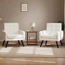 Kromax Mid-Century Modern Accent Chair Set of 2 for Living Room, 496 Lb. Weight Capacity, Dual Armrests, Comfy Extra Large Seat, Timeless Style Perfect for Reading & Relaxing, Beige by CozyNest Decor