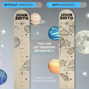 Wooden Height Chart for Wall - Personalized Boy Growth Chart, Custom Name Space Ship Theme Height Ruler Wood, Nursery Growing Wall Meter for Children, Large Baby Growth Chart Solar System, 2 Sizes by TinyTreasures Baby Boutique
