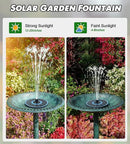 Solar Fountain Glass Panel with 2200 mah Battery, 3.5W Floating Solar Water Fountain with 4 Fixed Rods, Solar Fountain Pump for Bird Bath, Garden, Pond, Pool, Outdoor-White Lights by GreenHaven Gardens