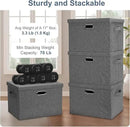 Large 17" 36 Quart Collapsible Stackable Storage Bins with Lids, 5 Packs Gray Foldable Fabric Closet Storage Boxes with Lids, Heavy-duty Linen Cube Baskets(17 x 12 x 11) by CozyNest Decor