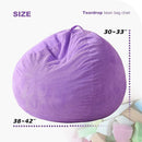 Homguava 3.5FT Bean Bag Chair: Teardrop Bean Bags with Memory Foam Filled, Compact Beanbag Chairs Soft Sofa with Corduroy Cover (Purple) by TinyTreasures Baby Boutique