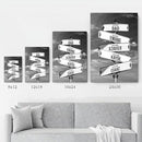 Personalized Father's Day Family Names Street Custom Multi-Name Date of Birth Vintage Street Sign Happy Fathers Day Poster Canvas Wall Art Best Gifts for Dad Husband from Daughter Son Wife Kids