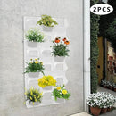 12Pieces 3-Pot Wall Planter Vertical Garden Plant Walls Wall Mounted Vertical Planter with Water-Storage Layer Stackable Wall-Mounted Flower Pot for Gardens, Balconies 180.78lbs Total Capacity (White) by CozyNest Decor
