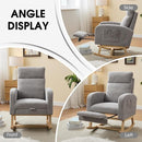 NIOIIKIT Nursery Rocking Chair, Corduroy Upholstered Rocking Chair with Adjustable Footrest, Tufted Rocker Chair with Side Pocket, Glider Rocker for Living Room, Bedroom (Gray Modern) by TinyTreasures Baby Boutique