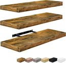 Sorbus Floating Shelves for Wall - 24" Bathroom Shelves, Wall Decor for Bedroom, Kitchen, Living Room, Home Decor & Book storage - Mounted Floating Shelf with Invisible Brackets (Rustic Brown, 3 Pack) by CozyNest Decor