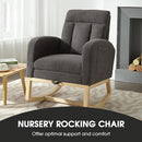 NIOIIKIT Modern Nursery Rocking Chair, Teddy Upholstered Rocking Chair with Footrest, Comfortable Rocker Recliner with Side Pocket, Glider Rocker for Living Room, Bedroom, Nursing Room (Dark Grey) by TinyTreasures Baby Boutique