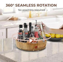 Lazy Susan for Table top 12 inch Wooden Large Lazy Susan Turntable Tray Organizer for Cabinet, Dining Table Centerpiece, Pantry, Kitchen Spice Cabinet Countertop Organizer, 100% Acacia Wood by CozyNest Decor