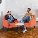 VINGLI Burnt Orange Mid Century Modern Accent Chair for Living Room & Bedroom, Scooped Arm, Upholstered Comfy Chair for Apartment, Waiting Room by CozyNest Decor