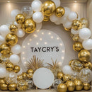 RUBFAC 129pcs Metallic Gold Balloons Different Sizes 18 12 10 5 Inch, Latex Balloon Garland Arch Kit for Party Graduation Wedding Holiday Happy Birthday Decoration by TinyTreasures Baby Boutique