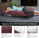 MOON PARK Pregnancy Pillows for Sleeping - U Shaped Full Body Maternity Pillow with Removable Cover - Support for Back, Legs, Belly, HIPS - 57 Inch Pregnancy Pillow for Women - Burgundy by TinyTreasures Baby Boutique