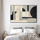 SIGNWIN 46"x72" Extra Large Framed Wall Art Modern Neutral Abstract Geometric in Black and Beige, Clean Minimalist Design for Home Living Room Bedroom Decor (Frame Assembly Required) by CozyNest Decor