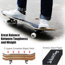 WhiteFang Skateboards for Beginners, Complete Skateboard 31 x 7.88, 7 Layer Canadian Maple Double Kick Concave Standard and Tricks Skateboards for Kids and Beginners by TinyTreasures Baby Boutique