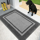 PURRUGS Dirt Trapping Door Mat 24" x 36", Non-Slip/Skid Machine Washable Entryway Rug, Shoes Scraper, Area Rug, Super Absorbent Welcome Mat for Muddy Wet Shoes and Paws, Light Grey & Dark Grey by CozyNest Decor