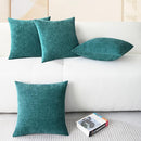CaliTime Throw Pillow Covers Decorative 18 X 18 Inches Pack of 4 Cozy Chenille Cushion Cases for Couch Sofa Bed Living Room Home Teal by CozyNest Decor