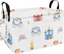 FANKANG Storage Bins, Nursery Hamper Canvas Laundry Basket Foldable with Waterproof PE Coating Large Storage Baskets for Kids Boys and Girls, Office, Bedroom, Clothes,Toys(Rec-castle carriage ） by TinyTreasures Baby Boutique