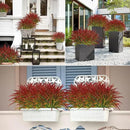Ouddy Decor 16 Bundles Artificial Plants Outdoor Fake Grass Greenery Stems UV Resistant Faux Plastic Plants Shrubs for Autumn Home Garden Pathway Farmhouse Front Porch Harvest Thanksgiving Decor, Red by GreenHaven Gardens