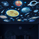 Glow in The Dark Stars and Planets for Ceiling, Robmoda Glow Solar System Wall Stickers, Space Wall Decals for Kids Boys Room (Blue) by TinyTreasures Baby Boutique