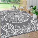 Pauwer Waterproof Outdoor Rug 6x9, Reversible Plastic Straw Patio Camping Rug, Indoor Outdoor RV Mat Carpet for Deck, Camper, Porch, Balcony, Backyard, Picnic, Boho Grey by GreenHaven Gardens