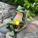 Frog Solar Lights Outdoor Garden Mini Frog Figurines Decor for Patio Yard Lawn Ornament Solar Garden Miniature Frog Decor Gift for Women Mother's Day Birthday Housewarming Gifts by CozyNest Decor