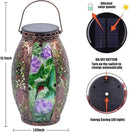 Outdoor Solar Lantern-Waterproof Hummingbird Hanging Metal Decorative Lights for Patio Table Garden Pathway Yard with Super Bright Warm White LED, Large Solar Panels, Auto On/Off by GreenHaven Gardens