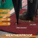 Mibao Front Door Mat, Dirt Trapper Welcome Mat for Outdoor Indoor, Non-Slip Waterproof Doormat, Durable Machine Washable Low Profile Entry Rug for Back Door Outside Patio Porch, 48" x 36", Red by CozyNest Decor