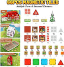 Magnetic Tiles Farm Animal Toys 66P - Build 4-Seasons Farm Scene, Farm Magnetic Blocks for Kids Ages 3-5 4-8 Boys Girls, STEM Magnet Toys for Classroom Indoor Outdoor, Kids Gift for Birthday Christmas by GreenHaven Gardens