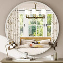 32 Inch Silver Round Bathroom Mirror - Wall Mounted Circle Mirror with Metal Frame, Modern Mirror Suitable for Bathroom, Vanity, Entryway, Living Room, Wall Decor by CozyNest Decor