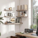 Heimlove 24 inch Floating Shelves for Wall,9.3 inch deep Grey Bathroom Over Toilet Shelf,Wall Mounted Rustic Wood Shelves for Bedroom,Living Room,Kitchen,Office Decor Set of 2-Grey by CozyNest Decor