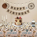 ATFUNSHOP Cowboy Baby Shower Tablecloth 4 Pack 54X108 A Little Cowboy is On The Way Western Theme Table Cover, Rustic Baby Boy Rodeo Party Decorations by CozyNest Decor