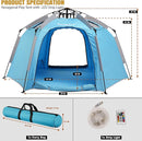 Portable Hexagon Kids Play Tent with LED Strip Lights Indoor Children Play House Easy Set-up Space Tent Dream Tent for Night.4-5 Person Birthday Gifts by TinyTreasures Baby Boutique