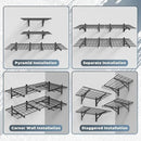 4 Pack Heavy Duty Garage Wall Shelving Set (2x3ft), Wall Mounted Garage Shelves 1000lbs Capacity, 24"x72" Shelf Storage Rack Floating Shelves, Black by GreenHaven Gardens